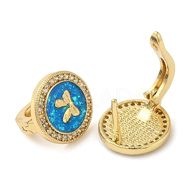 Rack Plating Brass Micro Pave Cubic Zirconia Hoop Earrings EJEW-P277-06G-1