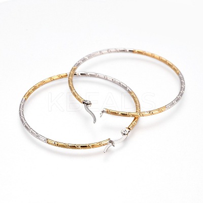 304 Stainless Steel Big Hoop Earrings EJEW-F188-14GP-1