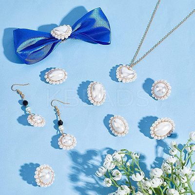 10Pcs 5 Style ABS Plastic Imitation Pearl Pendants FIND-NB0002-48-1