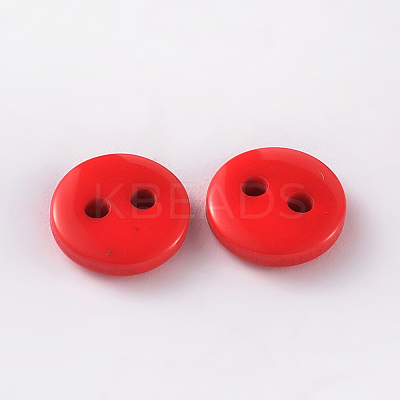 2-Hole Flat Round Resin Sewing Buttons for Costume Design BUTT-E119-24L-10-1
