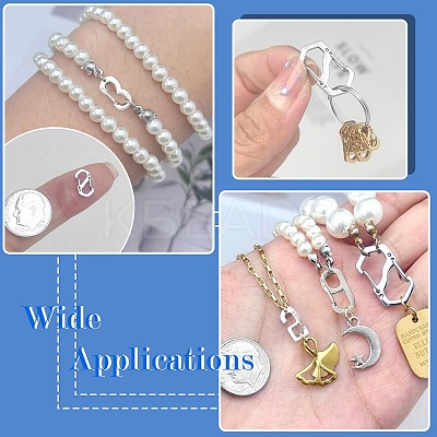 10Pcs 10 Styles 304 Stainless Steel Keychain Clasp Findings FIND-CJ0002-80-1