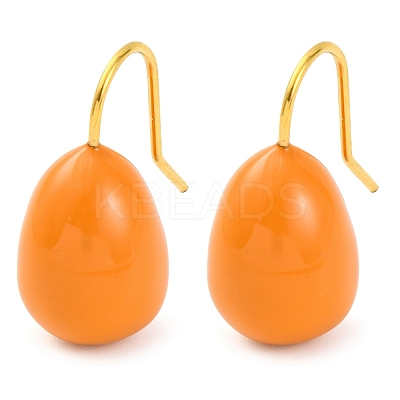 304 Stainless Steel Enamel Teardrop Dangle Earrings for Women EJEW-U023-01G-02-1