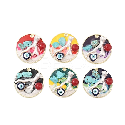 Rack Plating Alloy Enamel Pendants FIND-Z062-01G-1