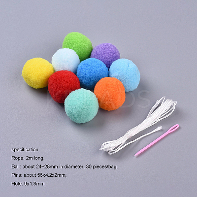Felt Ball Garlands LS-AJEW-CJC0001-41B-1