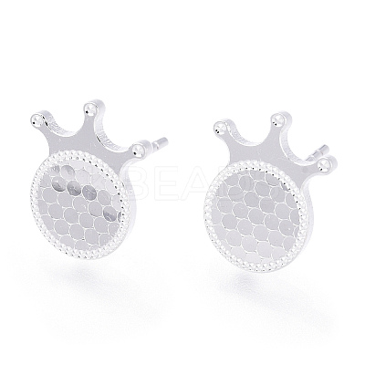 925 Sterling Silver Stud Earrings STER-T004-50S-1