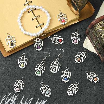 60Pcs 15 Colors Acrylic Pendants PALLOY-CJ00097-1