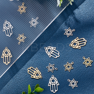 24Pcs 4 Style 201 Stainless Steel Charms STAS-DC0008-60-1