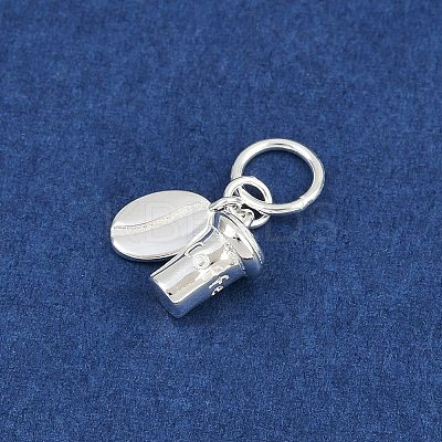 925 Sterling Silver Coffee Bean & Coffee Cup Charms STER-K183-02S-1