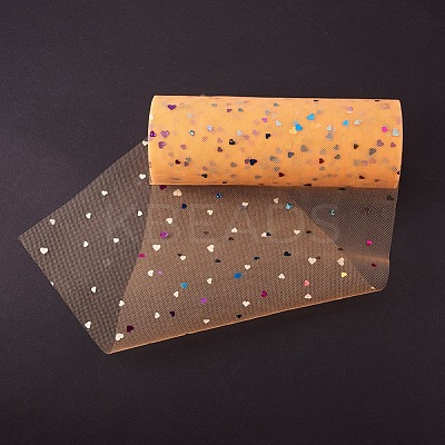 Heart Glitter Sequin Deco Mesh Ribbons OCOR-BC0007-11-1