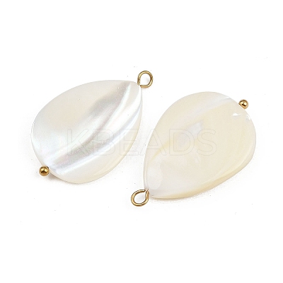 Natural Shell Teardrop Pendants STAS-D378-33G-1