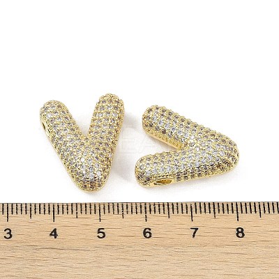 Brass Micro Pave Clear Cubic Zirconia Pendants KK-Z041-01G-V-1
