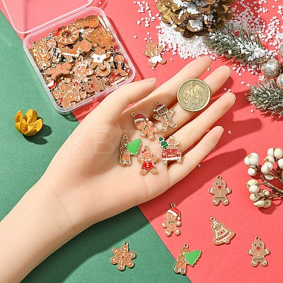 50Pcs 25 Styles Christmas Theme Alloy Enamel Pendants ENAM-YW0006-24-1