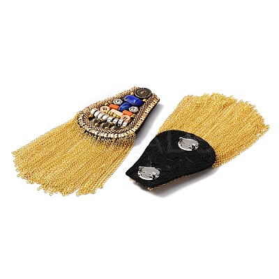 Iron with Rhinestone Tassel Epaulettes FIND-WH0145-40-1