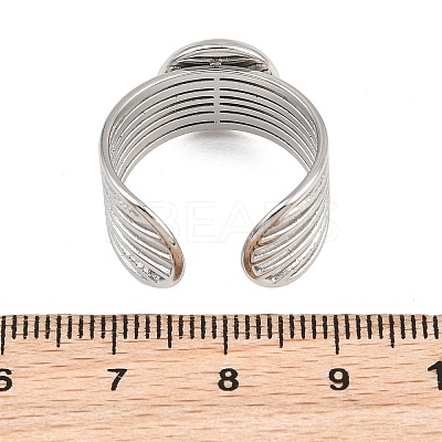 304 Stainless Steel Cuff Ring Components SA-CBA82C8-03B-P-1