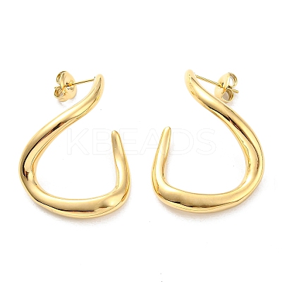 304 Stainless Steel Twist Stud Earrings EJEW-B023-14G-1