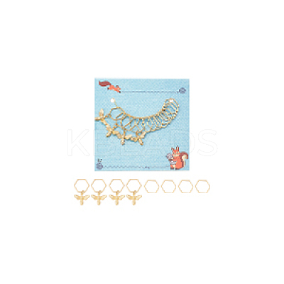 Bees Brass Pendant Decorations HJEW-AB00628-1