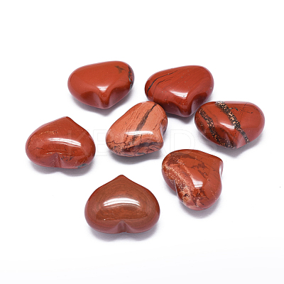 Natural Red Jasper Heart Palm Stone G-F637-11G-1