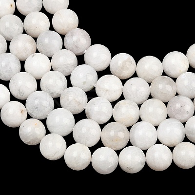 Round Grade A Natural Rainbow Moonstone Bead Strands G-M304-06-8.5mm-1