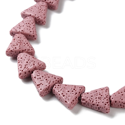 Triangle Dyed Natural Lava Rock Beads Strands G-O126-04A-05-1