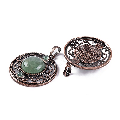 Natural Green Aventurine Pendants G-Q158-03-08-1
