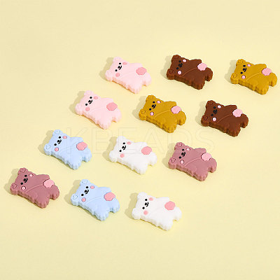 12Pcs 6 Colors Food Grade Eco-Friendly Silicone Beads SIL-CA0002-11-1