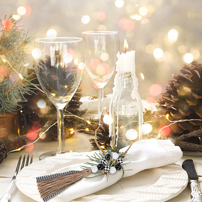 Christmas Theme Wood Beaded Napkin Ring AJEW-AB00032-1