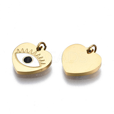 316 Surgical Stainless Steel Enamel Charms X-STAS-S116-379A-G-1