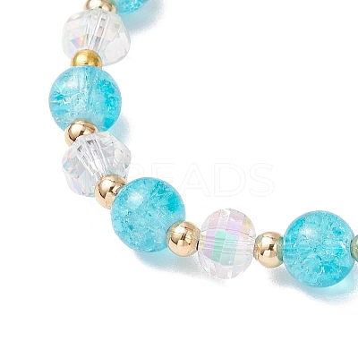 4Pcs Brass Glass Beads Stretch Bracelets BJEW-JB11769-01-1