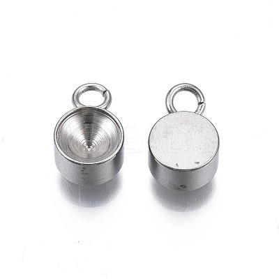 Non-Tarnish 201 Stainless Steel Pendant Rhinestone Settings STAS-S057-44D-P-1