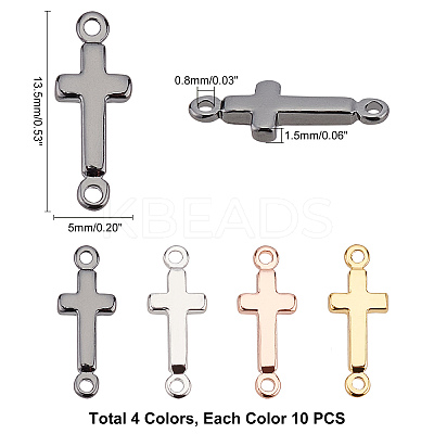 40Pcs 4 Colors Brass Links Connectors KK-PH0003-75-1