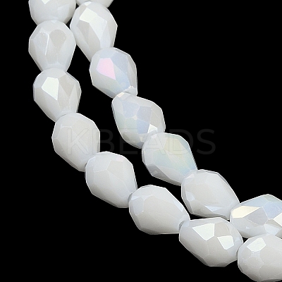 Opaque Solid Color Electroplate Glass Beads Strands EGLA-N013-P8mm-B02-1