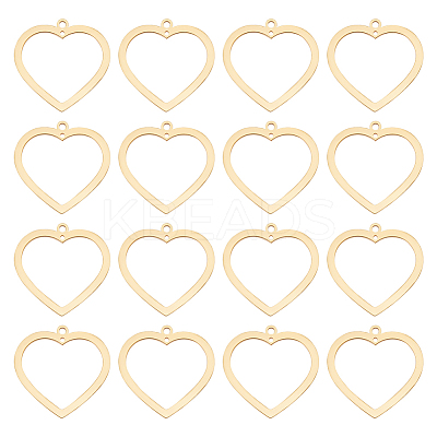 30PCS 201 Stainless Steel Pendants STAS-BBC0002-34-1