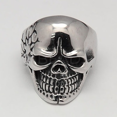 Unique Halloween Jewelry Skull Rings for Men RJEW-F006-130-1