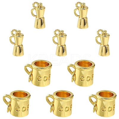 10Pcs 2 Style Brass Pendants KK-CJ0002-14-1