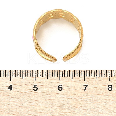 304 Stainless Stee Enamel Open Cuff Rings RJEW-Q006-02A-G-1