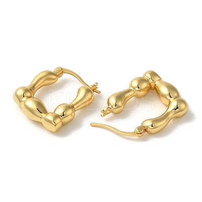 Rack Plating Brass Small Puffy Square Hoop Earrings EJEW-L224-71G-1