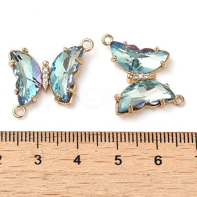 Brass Pave Faceted Glass Connector Charms FIND-Z020-04F-1
