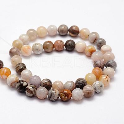 Natural Bamboo Leaf Agate Beads Strands G-F364-02-8mm-1