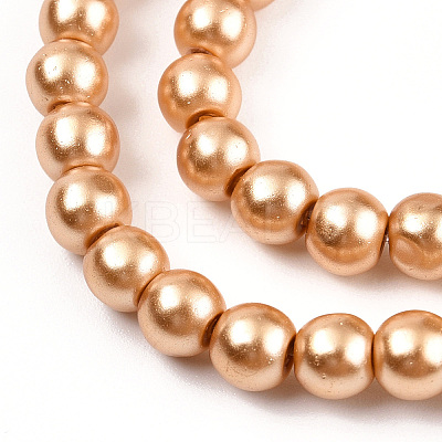 Baking Paint Pearlized Glass Pearl Round Bead Strands HY-Q330-8mm-36A-1