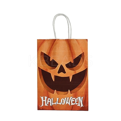 Halloween Paper Pumpkin Printed Tote Bags ABAG-P015-05C-1