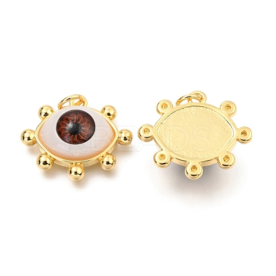 Brass Acrylic Pendants ZIRC-J024-01G-02-1