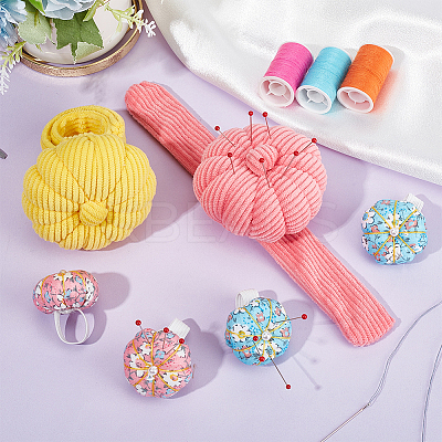 4Pcs 4 Style Wrist & Finger Needle Cushions AJEW-AR0001-71-1