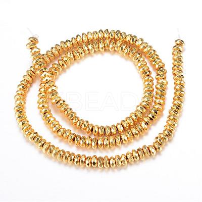 Electroplate Non-magnetic Synthetic Hematite Bead Strands G-Q465-13G-1