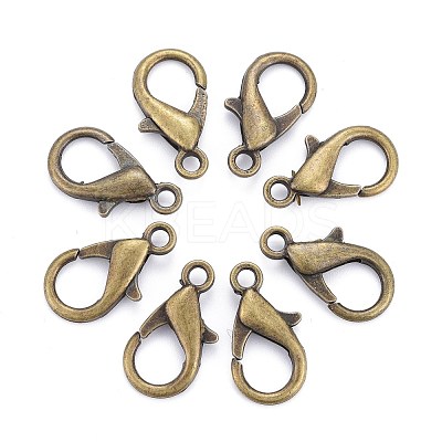 Antique Bronze Tone Zinc Alloy Lobster Claw Clasps X-E107-AB-1