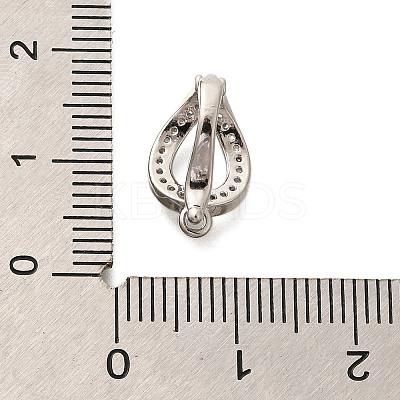 Rack Plating Brass Micro Pave Clear Cubic Zirconia Fold Over Clasps KK-H508-03P-1