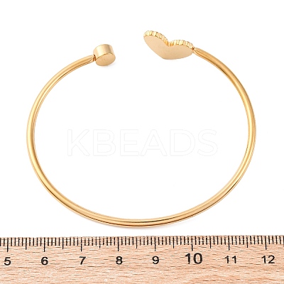 201 Stainless Steel Enamel Cuff Bangles for Women BJEW-F492-01G-03-1