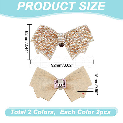 4Pcs 2 Colors Rhinestone Bowknot Shoe Decoration AJEW-HY0001-78-1