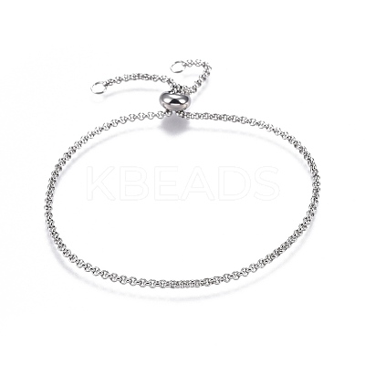 Tarnish Resistant Adjustable 304 Stainless Steel Slider Bracelets X-BJEW-L653-003P-1