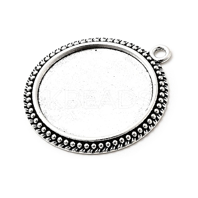 Flat Round Tibetan Style Pendant Cabochon Settings TIBE-C067kg-01AS-NR-1
