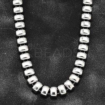 304 Stainless Steel Rectangle Link Chain Neklaces for Women NJEW-R024-01P-1
